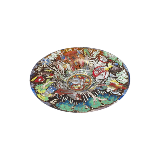 Large Art Deco Enamel Art glass bowl
