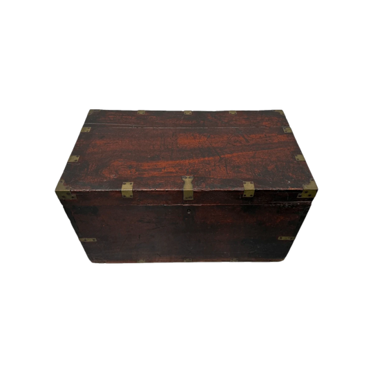 Antique Brass Bound Mahogany Sea Chest