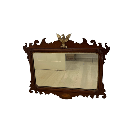 Late 19th-century American Federal Revival mahogany mirror with gilt