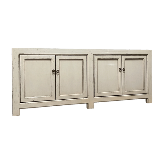 Chinese Grey Lacquered Low Cabinet