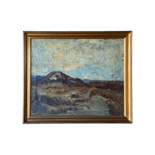 Antique Oil Painting of Rural Danish Landscape by R. Pedersen - 20th Century