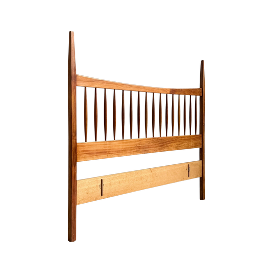 1960s Parker Nordic Double Bedhead in Solid Blackwood
