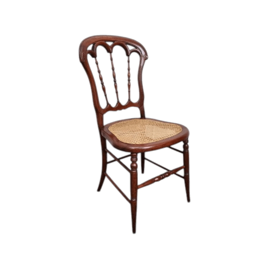 Vintage Bentwood Chair with Restored Rattan Seat