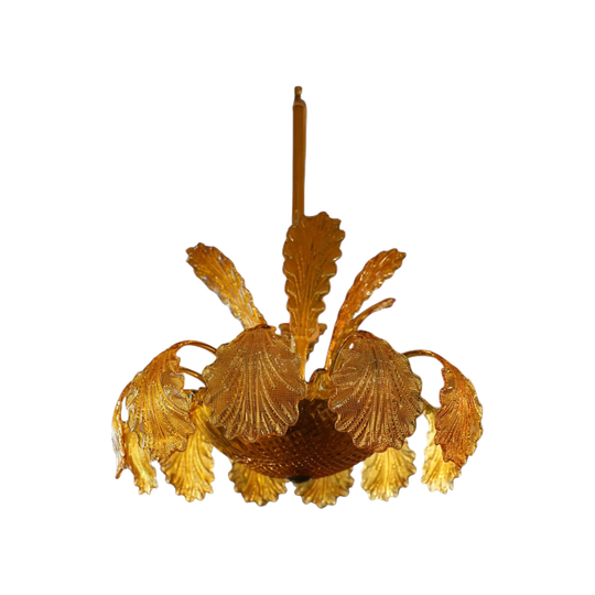 Amber Murano Barovier & Toso Leafy Chandelier