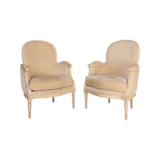 Vintage French upholstered 'fauteuils' from Provence