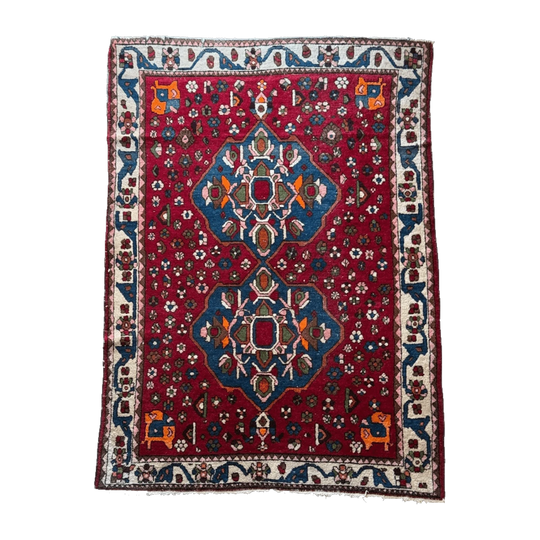 Vintage Hand Knotted Persian Hamadan Rug (147cm x 203cm)