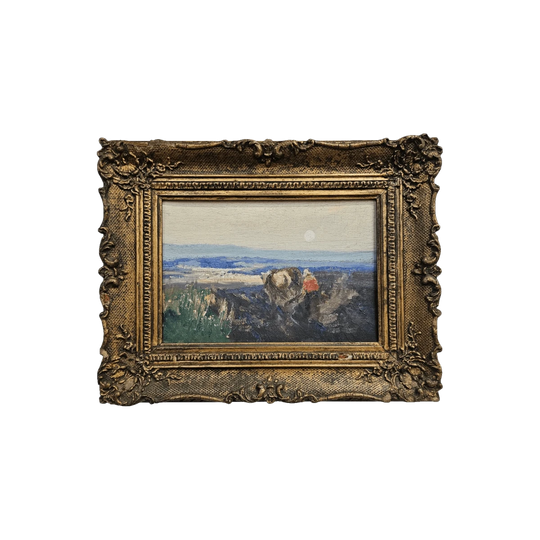 Oil on board by John Banks 'Ploughing the Fields'