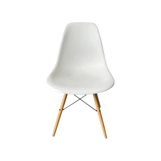 Authentic Herman Miller Eames Molded Plastic Side Chair (DSW) - White