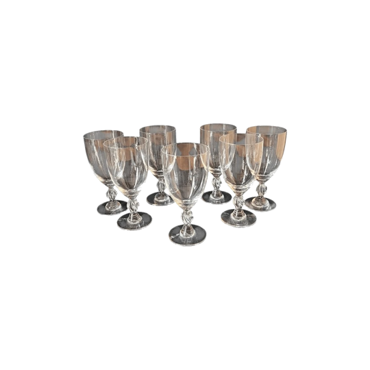 Lalique "Frejus" Set of 7 Bordeaux Wine Glasses n°4 - c 1960