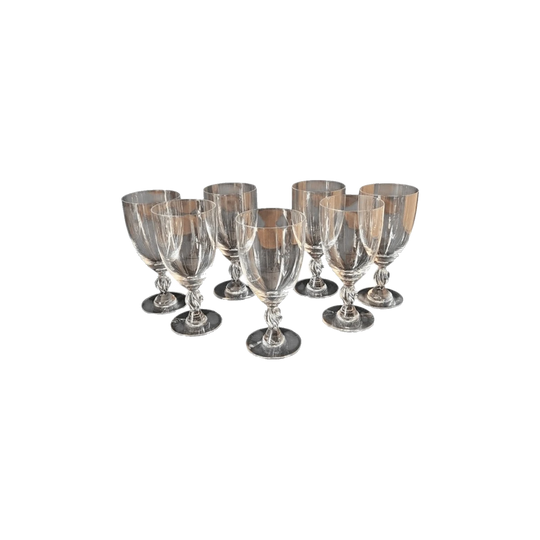 Lalique "Frejus" Set of 7 Bordeaux Wine Glasses n°4 - c 1960