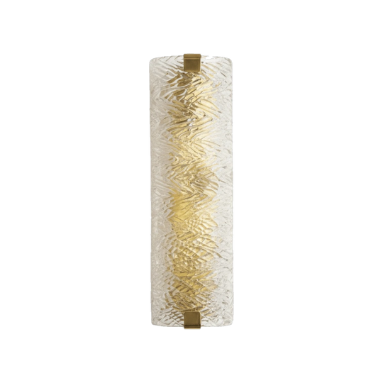 A Murano "Bark" Textured Glass and Brass Wall Light (4 available)