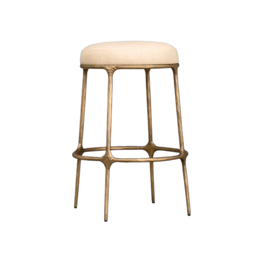 Heston Brass & Linen Kitchen Stool