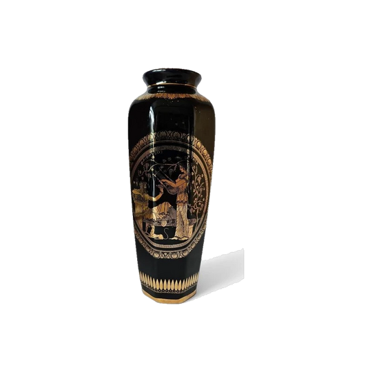Vintage Spyropoulos Greece 24K Gold Vase Greek Mythology designs