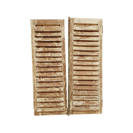 VINTAGE Balinese Natural Louvre Window Shutters