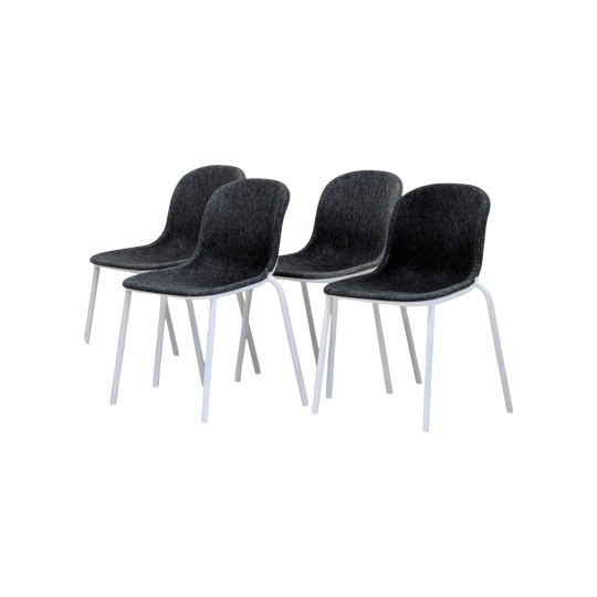 Laurens van Wieringen for De Vorm 'LJ2' Stacking Chairs in Dark Grey PET Felt