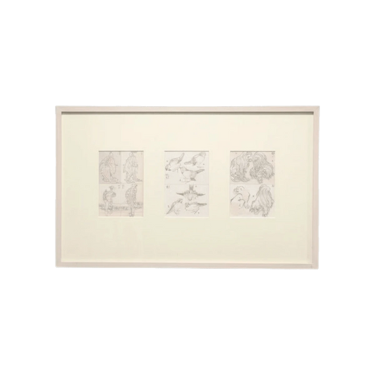 Katsushika Hokusai 'Life, Nature and Myth' Woodblock Triptych, 19th Century
