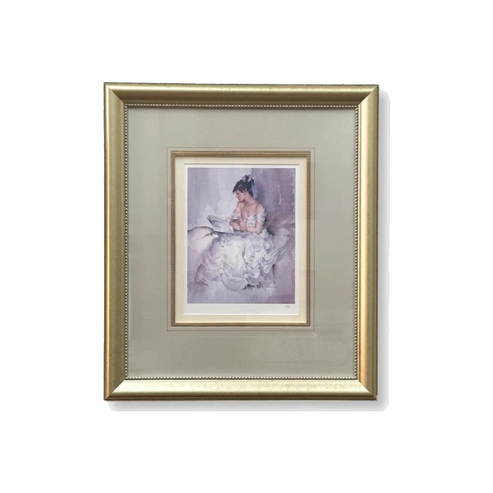 William Russell Flint (1880-1969) Lady Reading in White Dress Ltd. Ed. 617/750