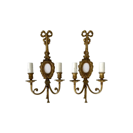 1890’s Pair of Antique Brass Sconces