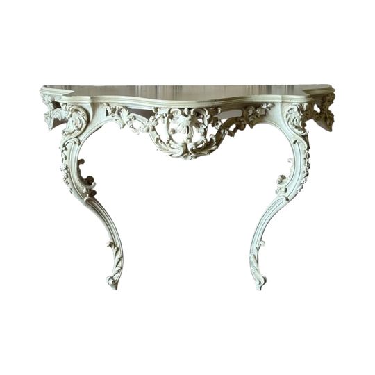 Vintage Ornate Painted Wall-Mounted Console Table