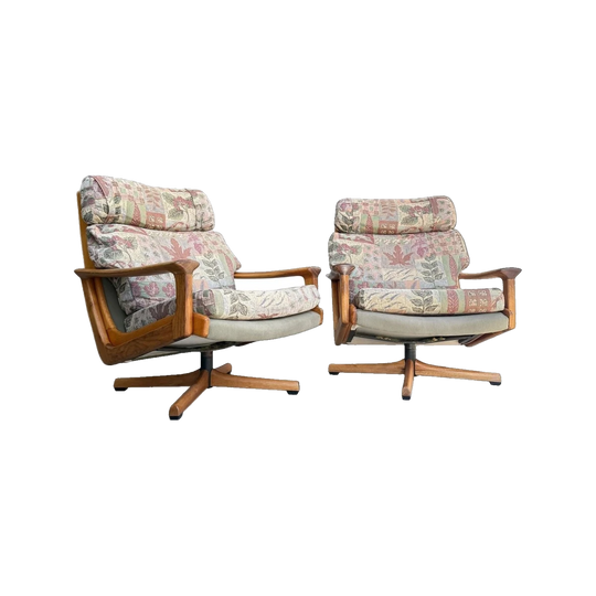 Vintage Mid Century Tessa T21 Swivel Chairs Pair (Refine)