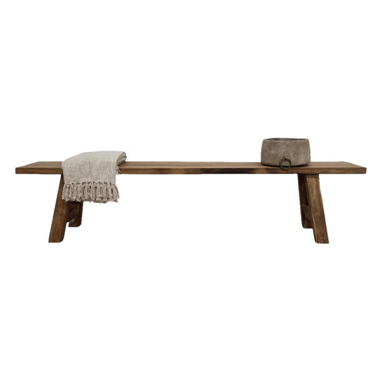 Rustic Natural Recycled Teak Bench Seat