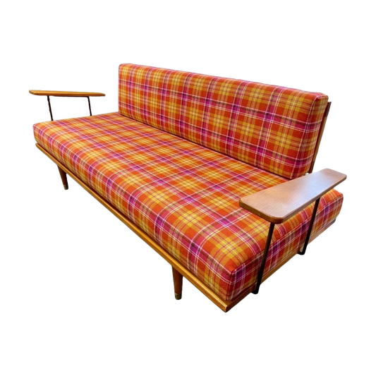 1950s newly upholstered Svane Oak Daybed, by Ingmar Relling, Norway