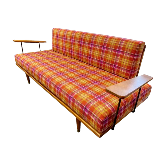 1950s newly upholstered Svane Oak Daybed, by Ingmar Relling, Norway