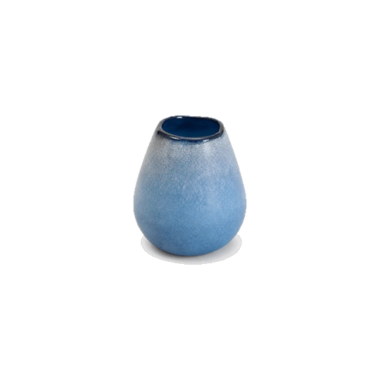 Hand-Blown Frosted Satin Glass Ovoid Vase Circa Late 20th Century