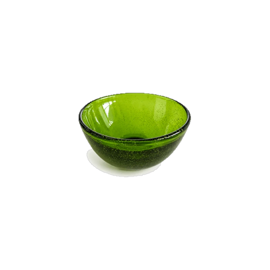 Venetian designed handcrafted emerald green translucent centrepiece bowl from Italy