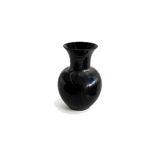 hand-blown mid-century Murano art glass vase showcasing the legendary Italian avventurina (aventurine) technique