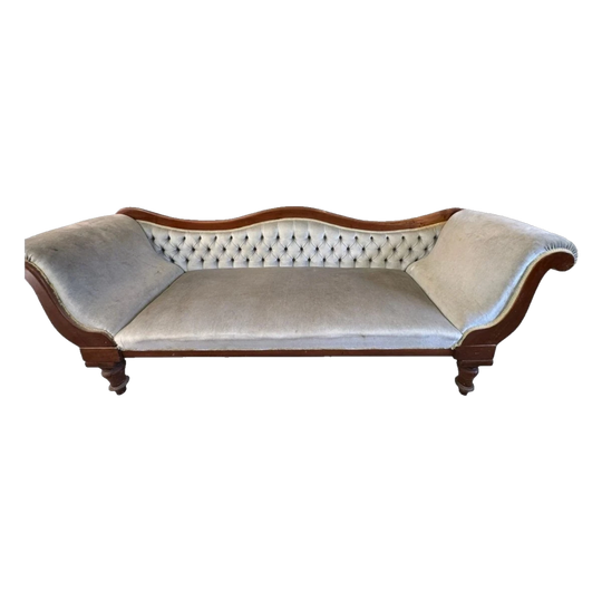 Antique Victorian Chaise Longue / Daybed – Solid Timber Frame