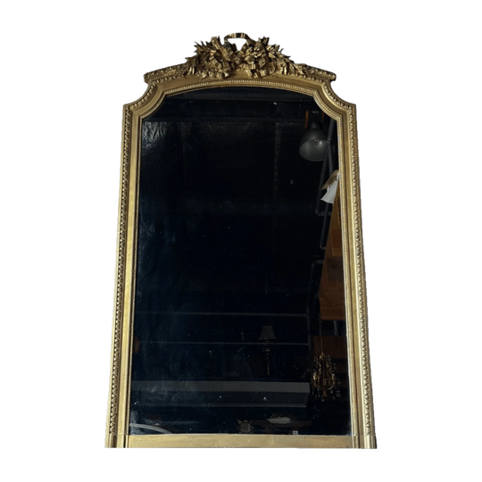 Antique 19th Century Louis XVI Style Large Overmantel Mirror