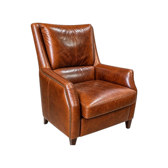Vintage Top-Grain Cowhide Leather Armchair