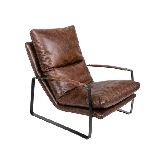Vintage MCM Top-Grain Leather Lounge Chair