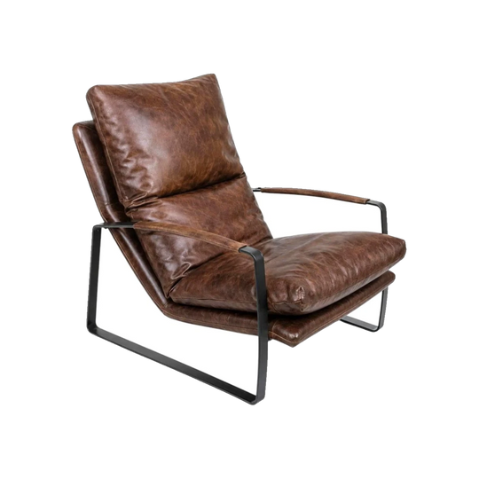 Vintage MCM Top-Grain Leather Lounge Chair