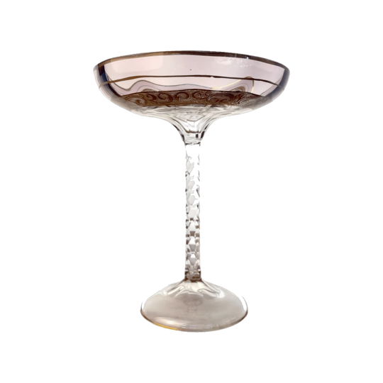 Antique Moser Amethyst Glass Compote, Gilt Decorated Pedestal Bowl, Bohemian Art Glass