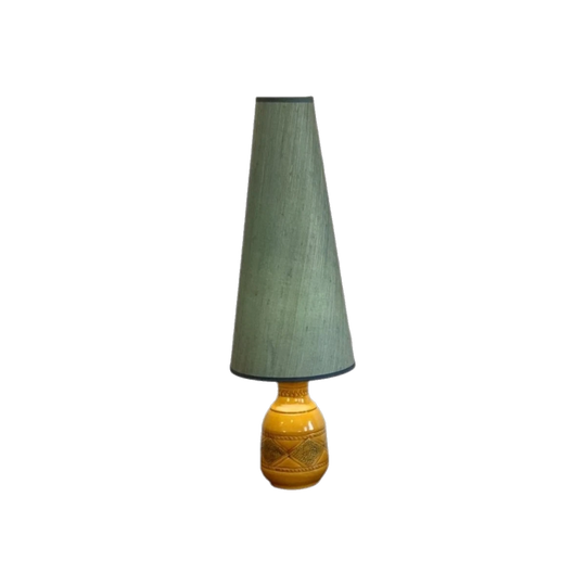 Midcentury Ceramic Lamp signed ‘Jace’ with new vintage seagrass shade