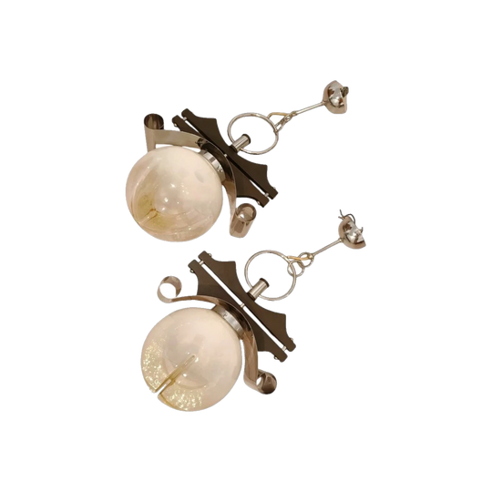 Rare Vintage Murano for Mezzaga Italy Pendant Lights