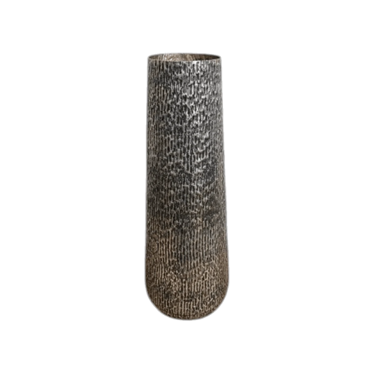 Tall Hammered Silver Vase