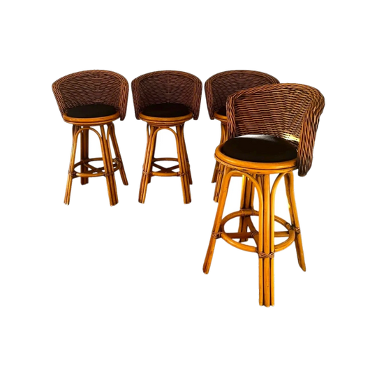 Vintage Wicker Bar Stools