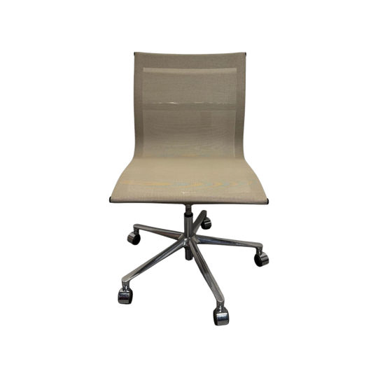 ICF Una Chair – Mesh Office Chair – Armless – Polished Aluminium