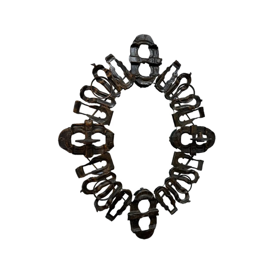Mid Century 'Matchum Skipper' Brutalist Wall Mirror With Candleholders