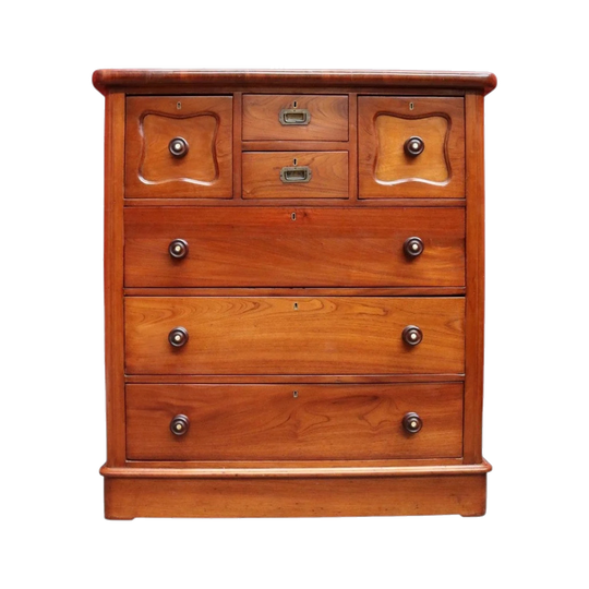 Antique Australian Cedar Chest of Drawers with Mother of Pearl Handles. B13094