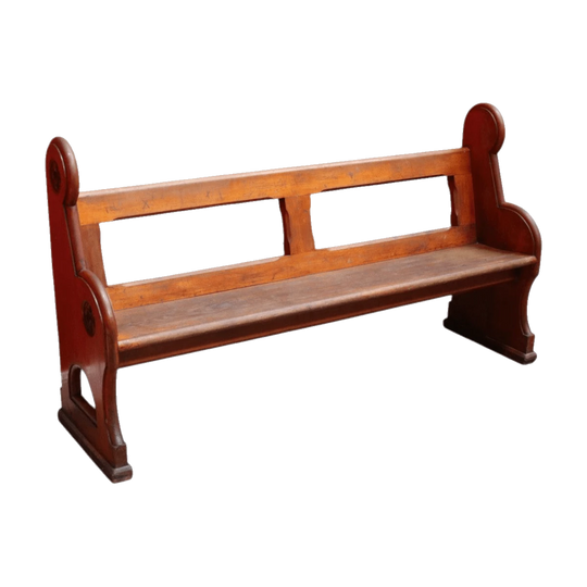 Antique Australian Mahogany Church Pew Hall or Verandah Bench Seat