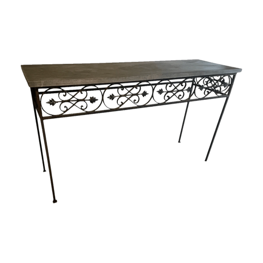 Delightful French vintage iron console table