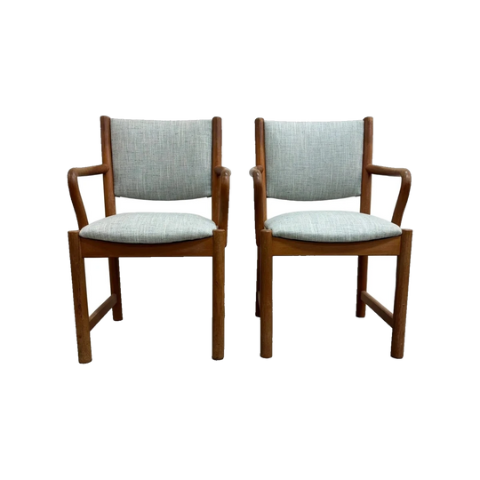 Pair Of Mid Century Teak Carver Chairs*