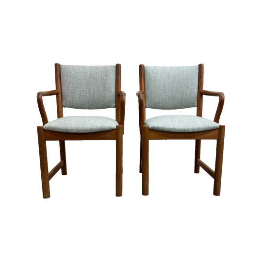 Pair Of Mid Century Teak Carver Chairs