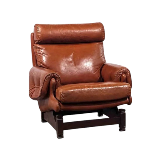 Brutalist Vintage-Quality Moran Leather Armchair