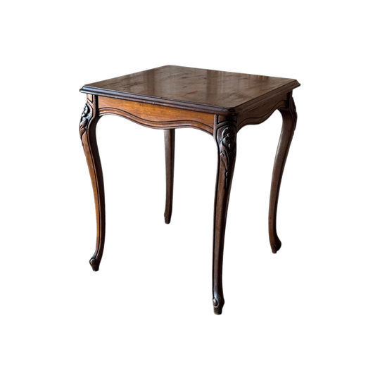 Vintage French Louis XV Style Walnut Side Table