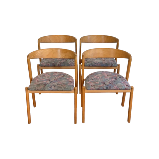 Set of 4 Original Danish Beech Dining Chairs by Vejle Møbelsnedkeri